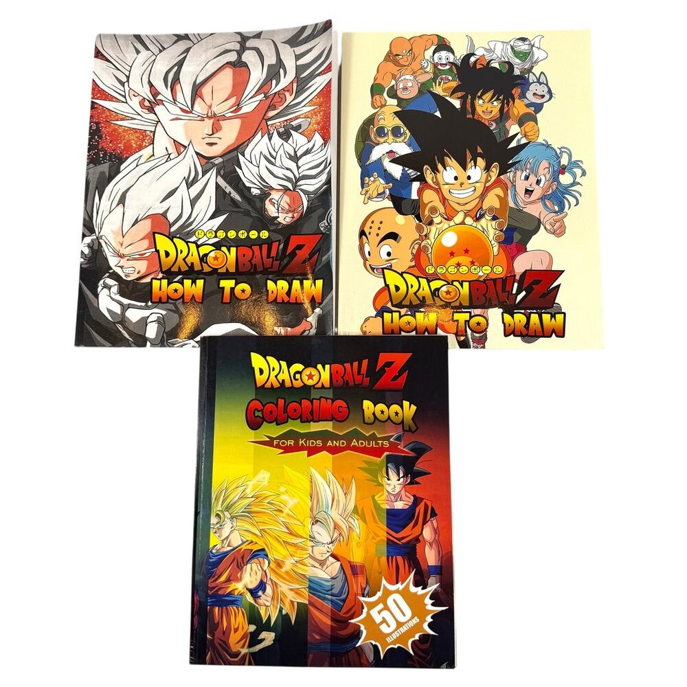 Dragon Ball Z Manga Anime How To Draw & Coloring Books Lot of 3